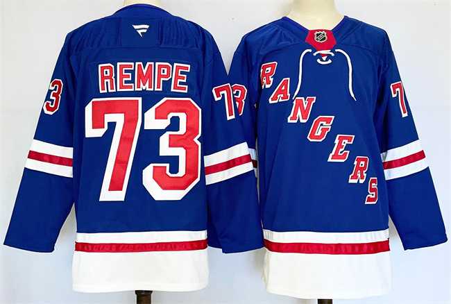 Men%27s New York Rangers #73 Matt Rempe Royal 2024-25 Home With A Patch Stitched Hockey Jersey->florida panthers->NHL Jersey